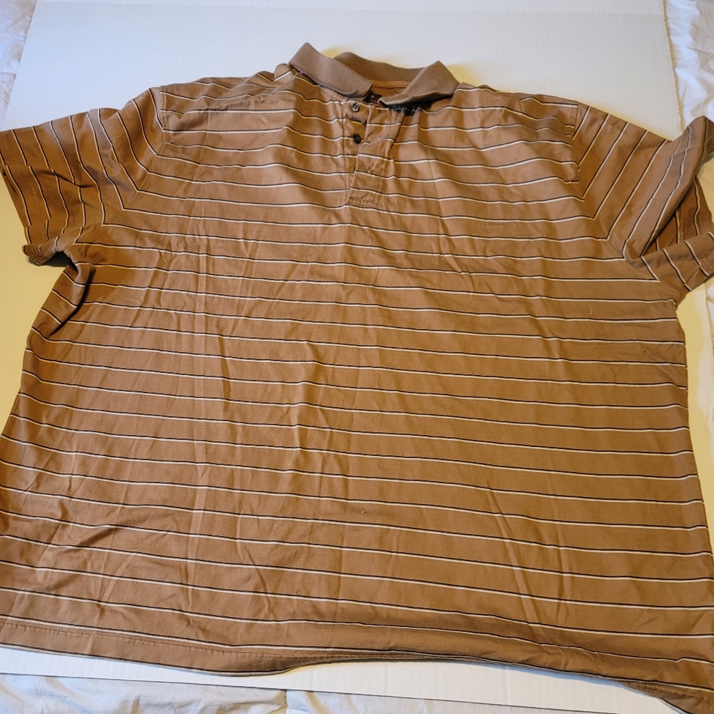 Oakhill Dry Action polo style 3xl brown w/stripes